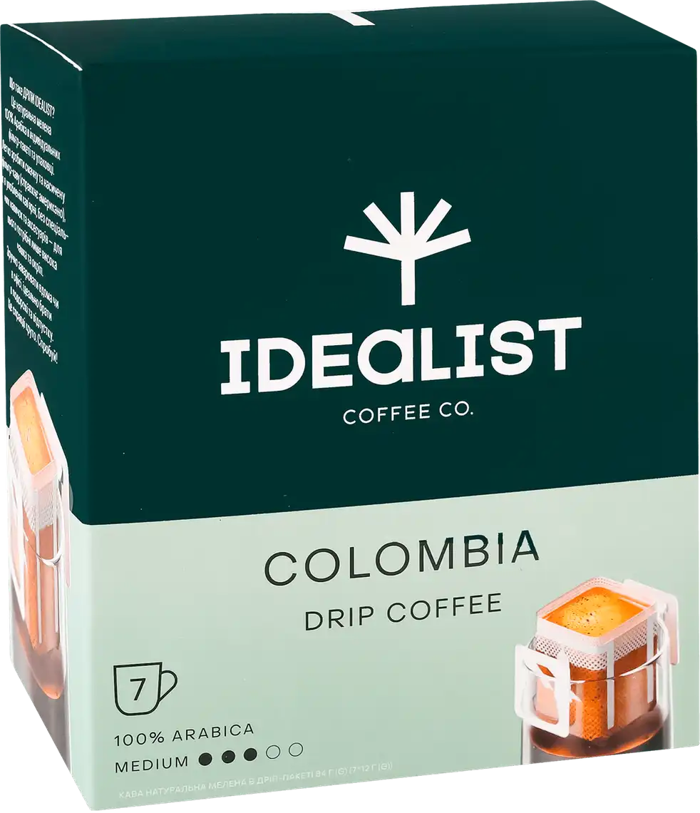 Фото 1 - Кава мелена Idealist Coffee Co Colombia натуральна в дріп пакеті 7 шт по 12 г