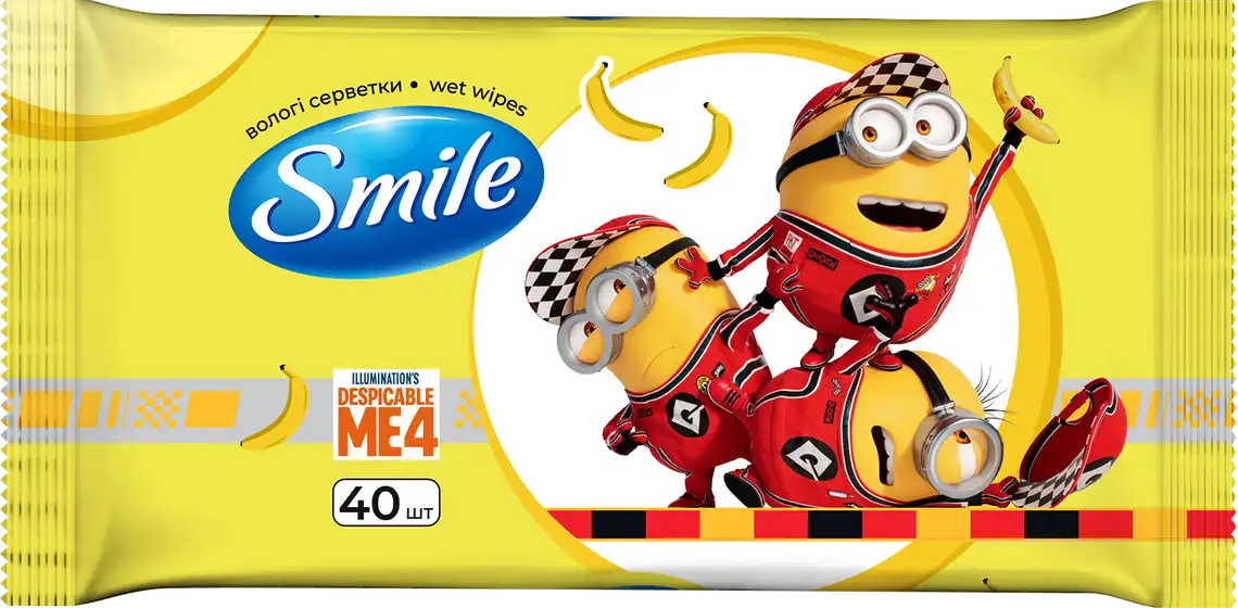Фото 2 - Серветки вологі Smile Міньйони 40 шт