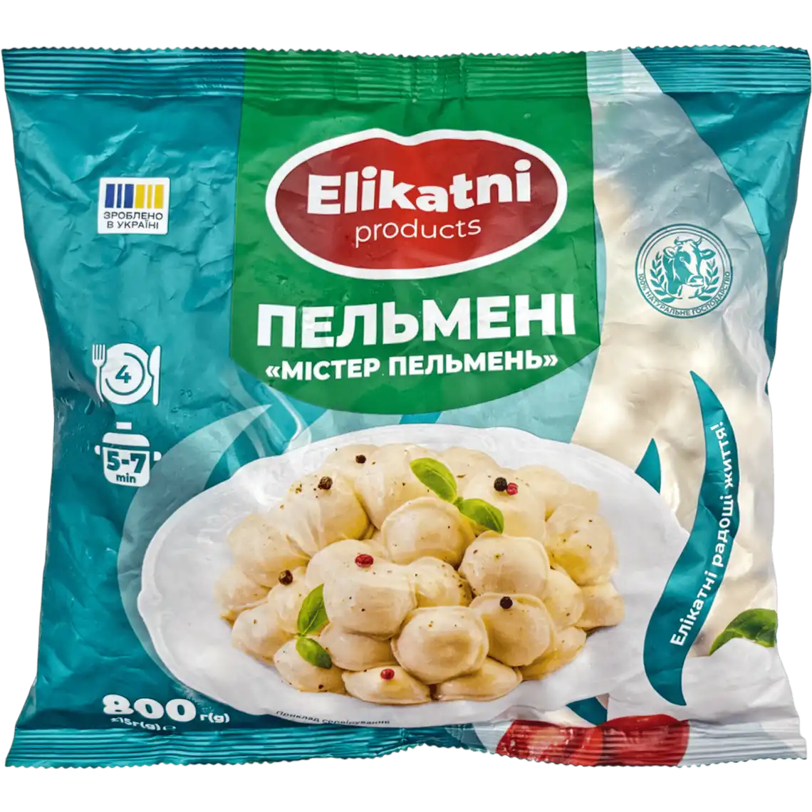Фото 1 - Пельмені Elikatni Містер Пельмень 800 г