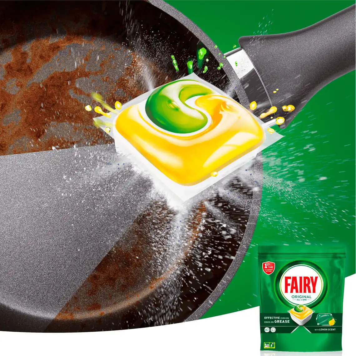 Фото 2 - Капсули для посудомийних машин Fairy Original All in One Lemon 29 шт
