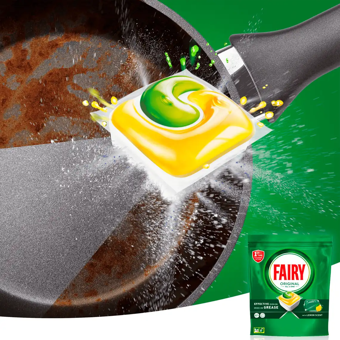 Фото 2 - Капсули для посудомийних машин Fairy Original All in One Lemon 41 шт