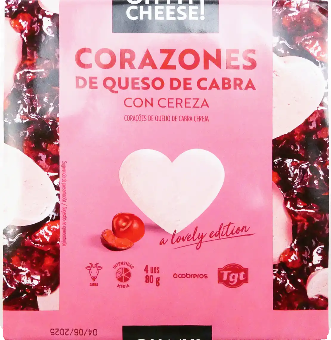 Фото 1 - Сирні сердечки Oh My Cheese! з вишнею 45% 80 г