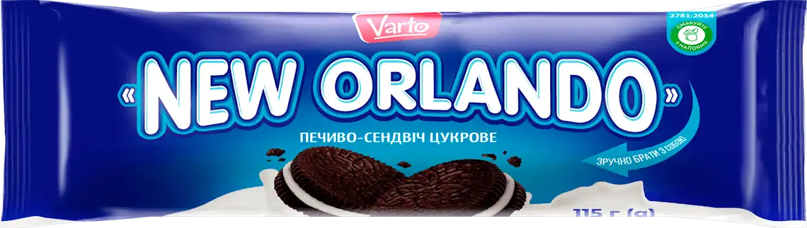 Фото 1 - Печиво-сендвіч Varto New Orlando цукрове 115 г