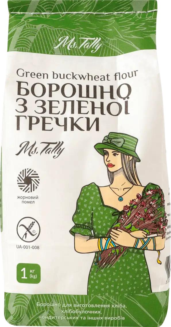 Фото 1 - Борошно з зеленої гречки Ms.Tally без глютену 1 кг