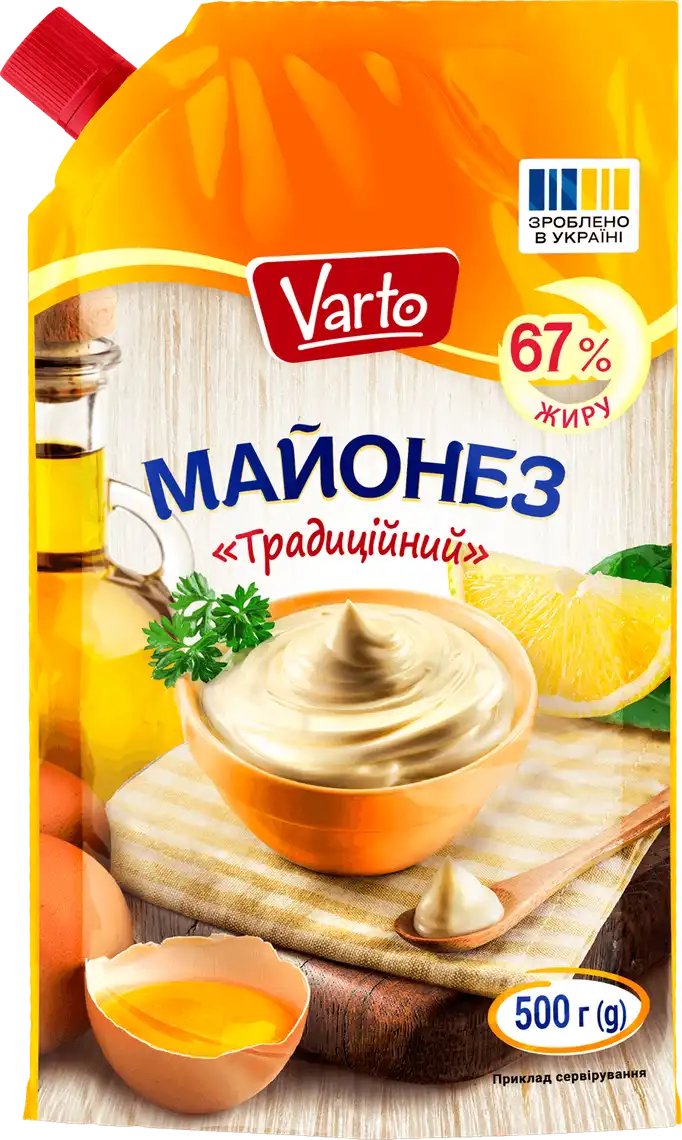 Фото 1 - Майонез Varto Традиційний 67% 500 г