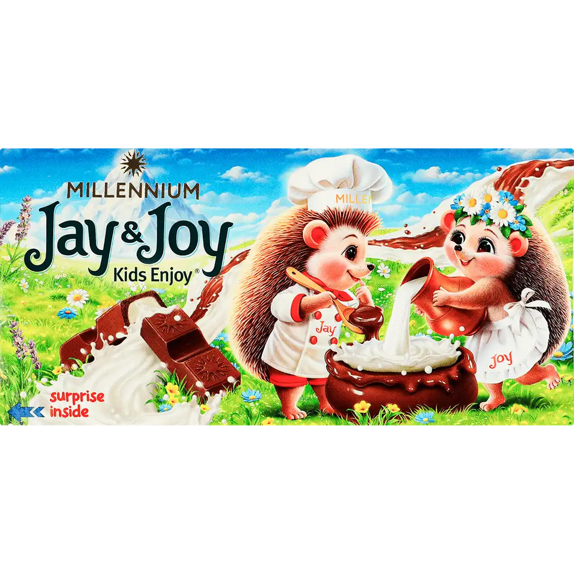 Фото 1 - Шоколад Millennium Jay&Joy молочний з молочною начинкою 100 г