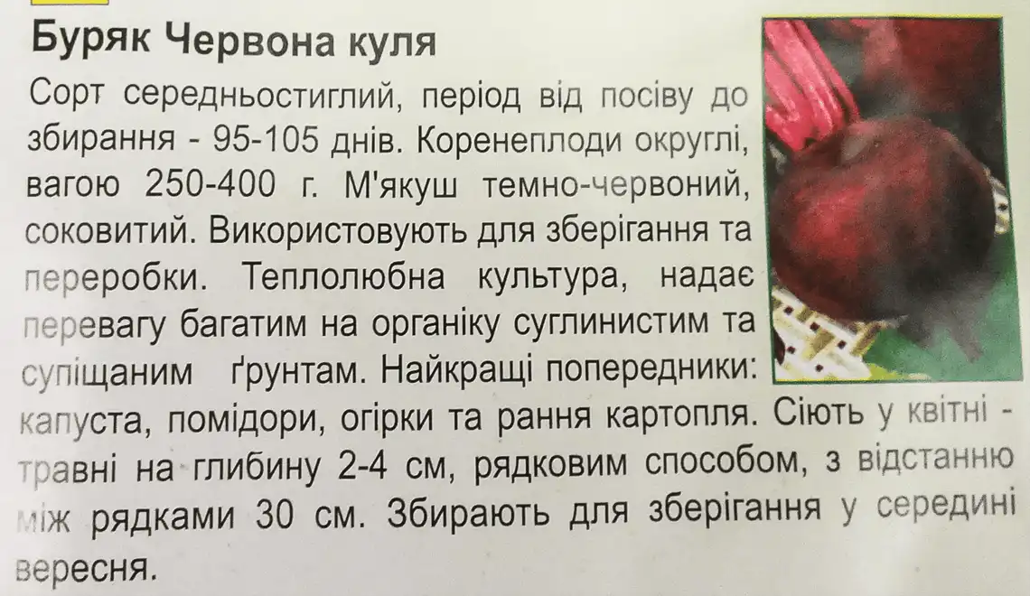 Фото 3 - Насіння Агроконтракт Буряк Червона куля 10 г