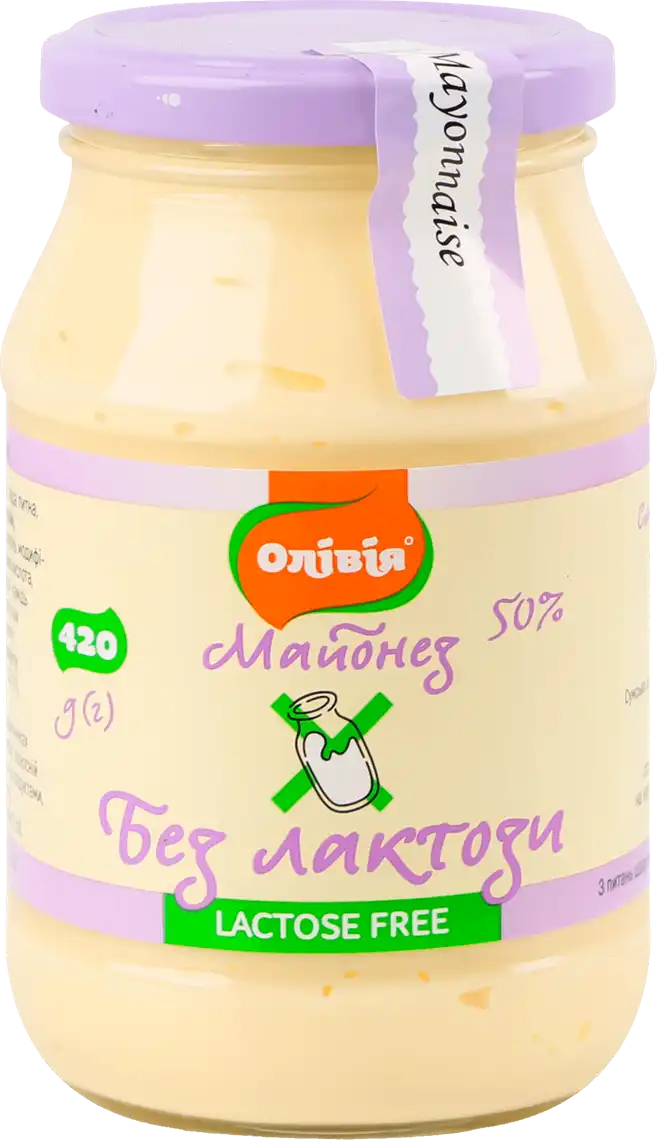 Фото 1 - Майонез Олівія без лактози 50% 420 г