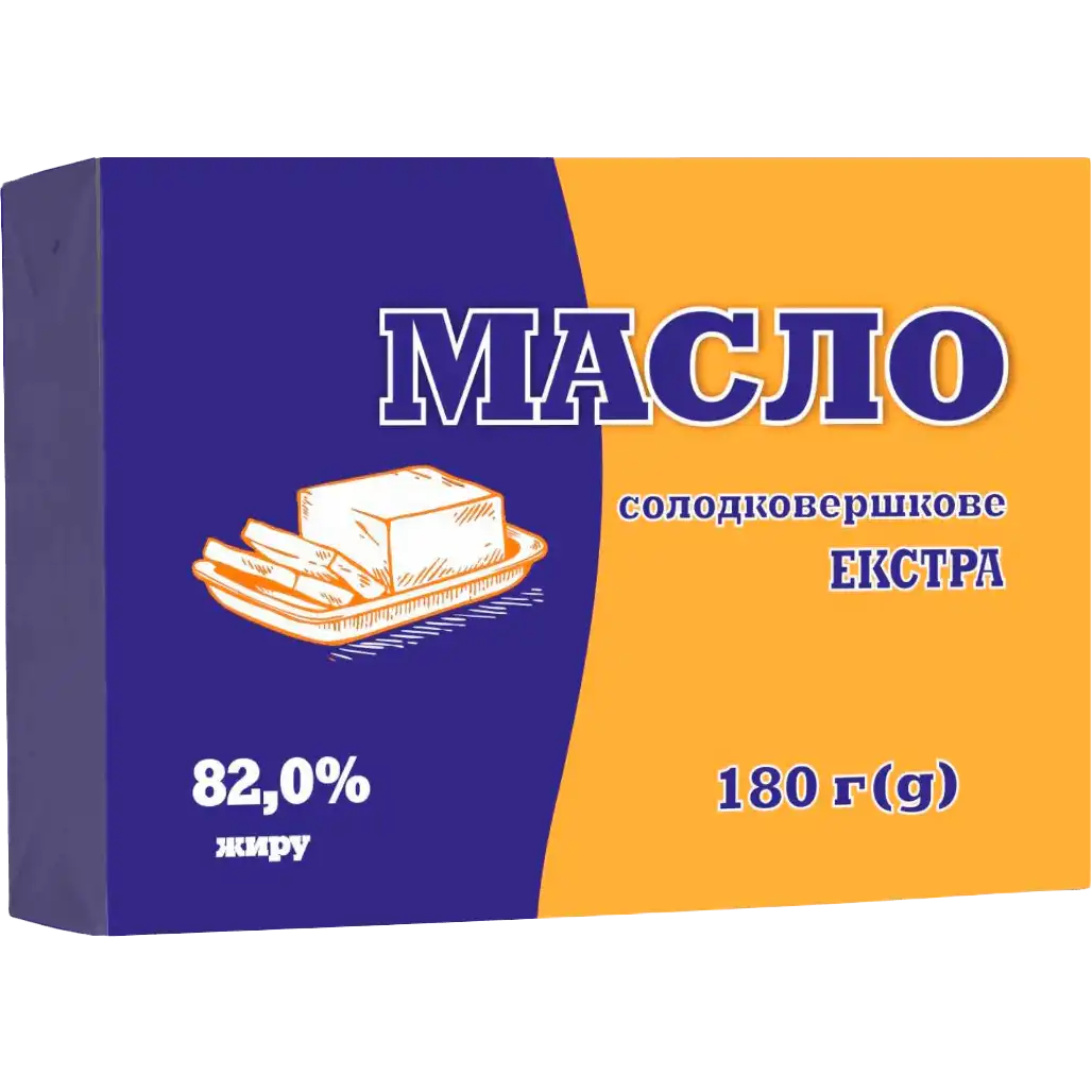 Фото 1 - Масло Eкстра солодковершкове 82% 180 г
