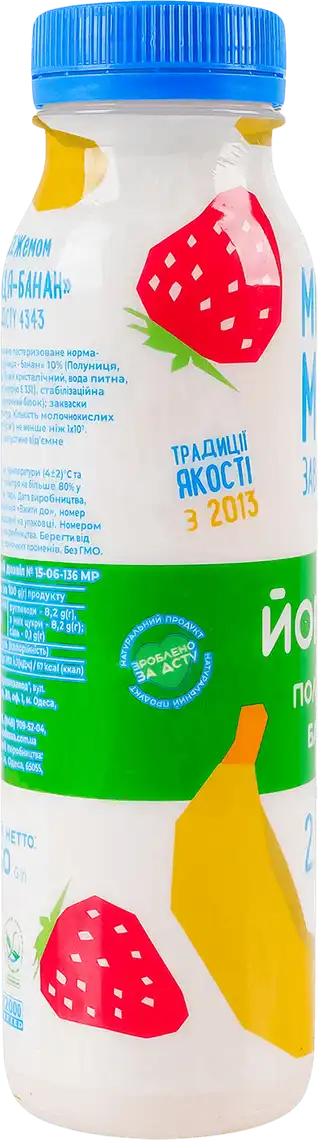 Фото 4 - Йогурт Міськмолзавод №1 Полуниця-банан 2,5% 250 г