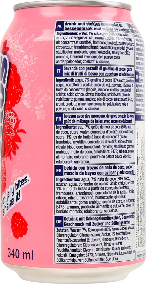 Фото 2 - Напій Mentos Berry Mix з кокосовим желе негазований 340 мл