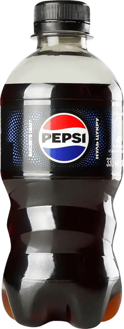 Фото 1 - Напій Pepsi Блек безкалорійний сильногазований 330 мл