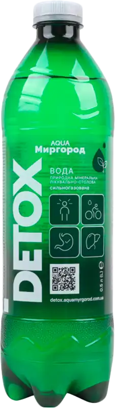 Фото 1 - Вода мінеральна Aqua Миргород Detox лікувально-столова сильногазована 500 мл