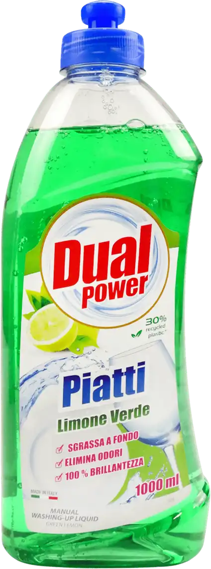 Фото 1 - Засіб для миття посуду Dual Power Зелений лимон рідкий 1 л