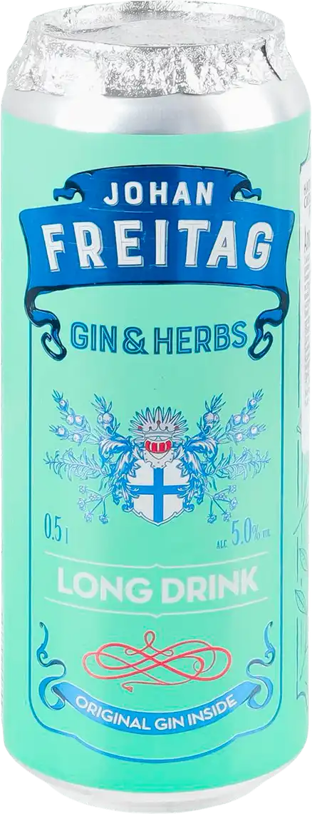 Фото 1 - Напій Johan Freitag Gin&herbs слабоалкогольний 500 мл