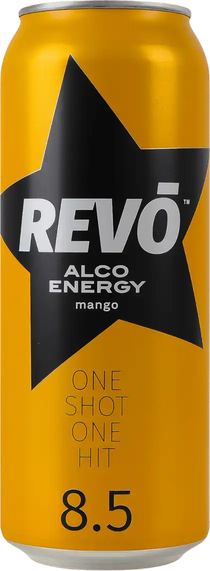 Фото 1 - Напій енергетичний Revo Mango слабоалкогольний 500 мл