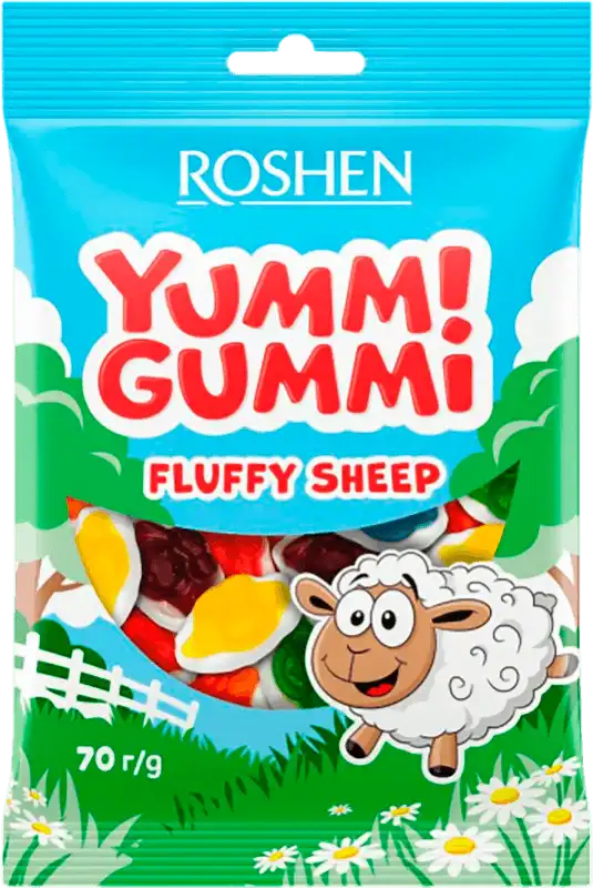 Фото 1 - Цукерки Roshen Yummi Gummi Fluffy Sheep желейні 70 г
