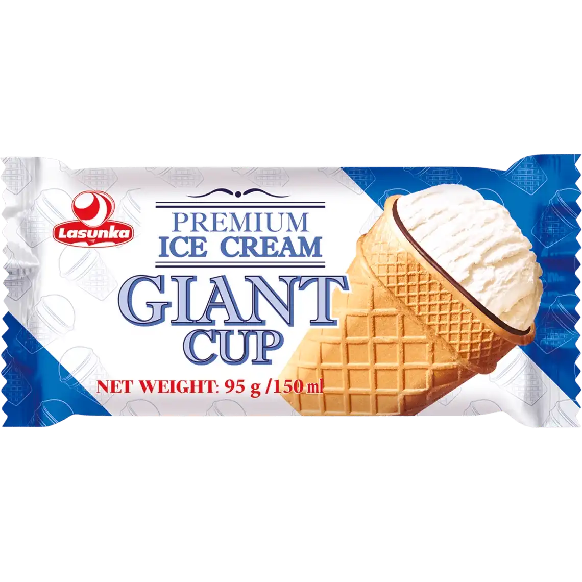 Фото 1 - Морозиво Ласунка Giant cup пломбір 95 г