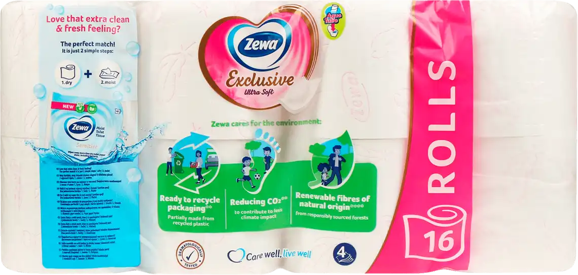 Фото 2 - Папір туалетний Zewa Exclusive ultra soft 4-х шаровий 16 шт