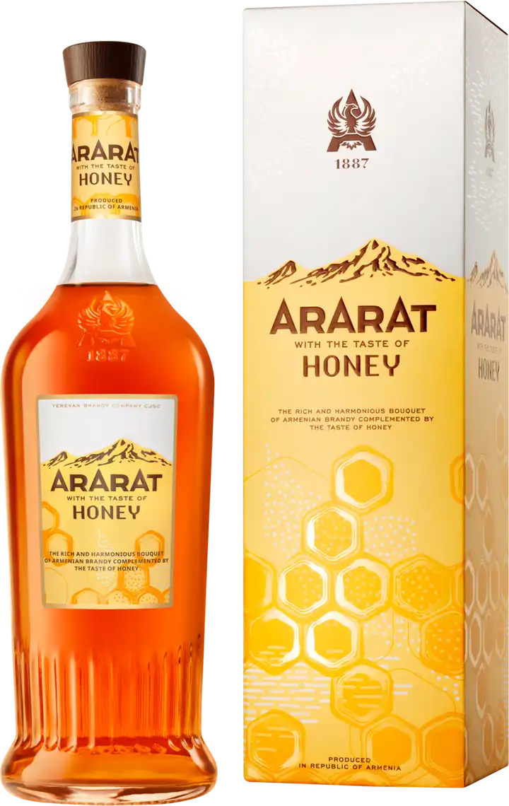 Фото 1 - Напій алкогольний Ararat Honey 30% 0,5 л в коробці