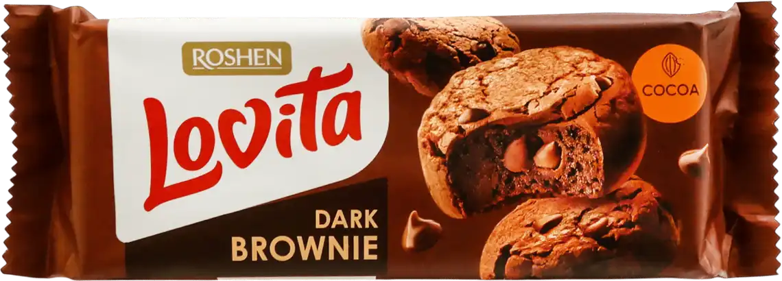 Фото 1 - Печиво Roshen Lovita Brownie здобне з какао 152 г