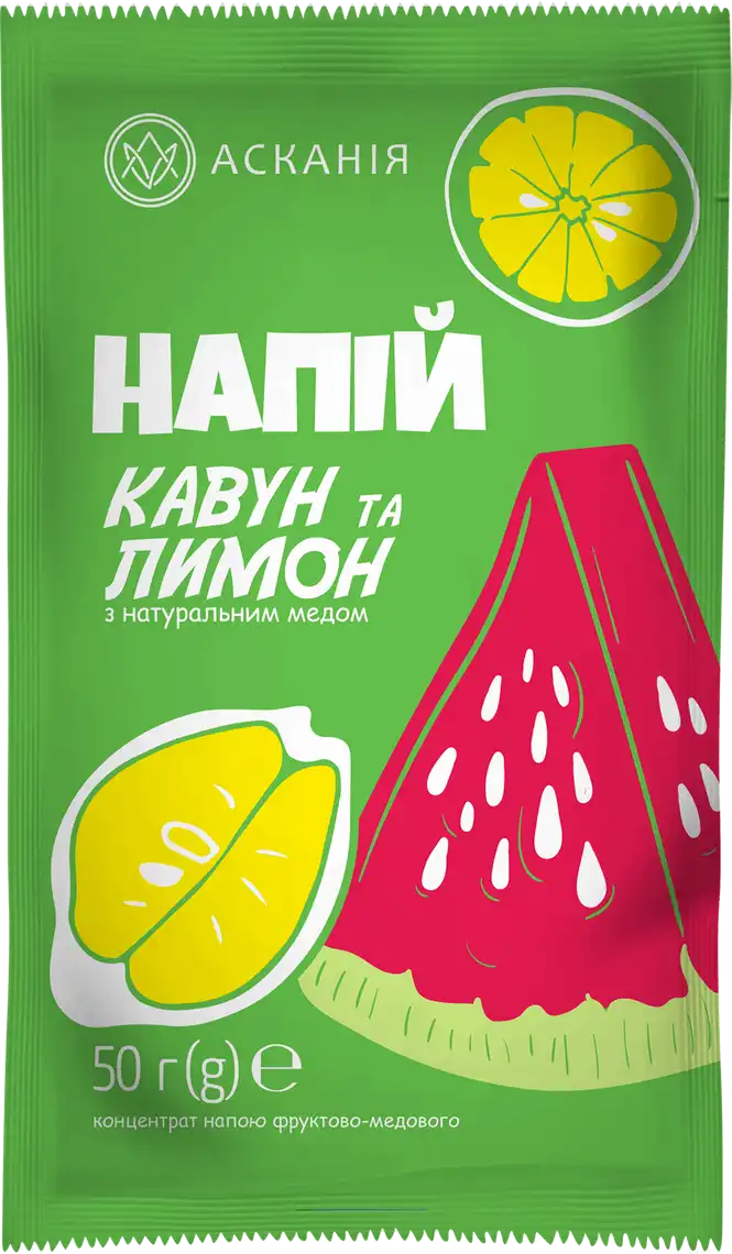 Фото 1 - Фруктово-медовий концентрат Асканія кавун та лимон 50 г