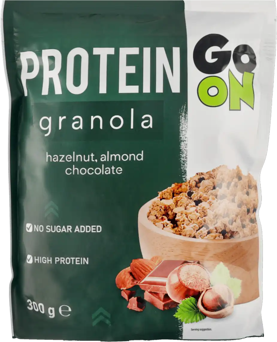 Фото 1 - Гранола Go On Nutrition Protein з горіхами та шоколадом без цукру 300 г