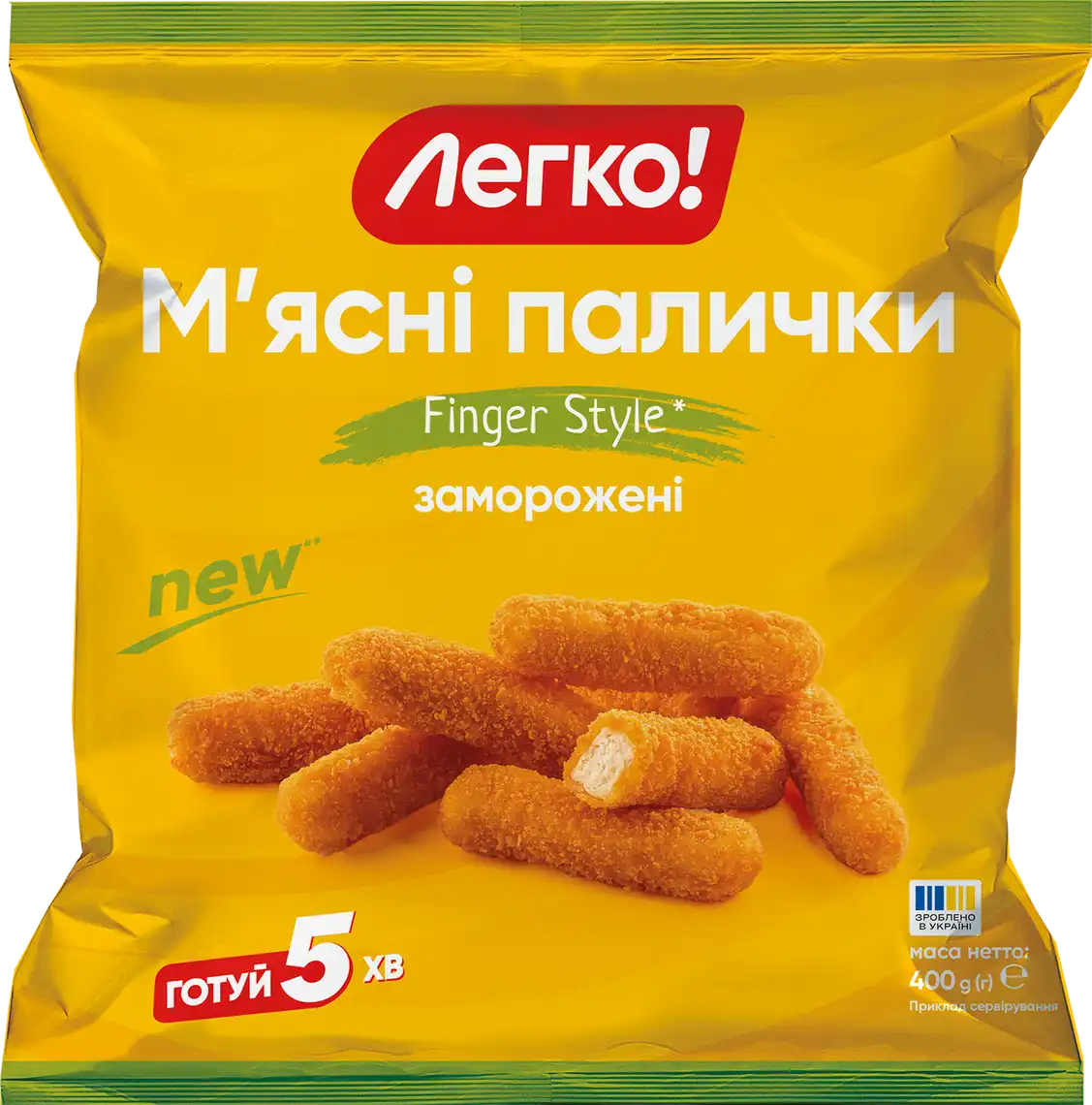 Фото 1 - М'ясні палички Легко! Finger Style курячі заморожені 400 г