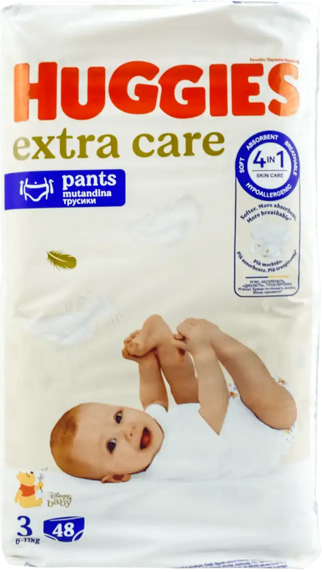 Фото 2 - Підгузники-трусики Huggies Extra Care Mega 3 (6-11 kg) 48 шт