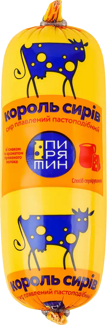 Фото 1 - Сир Пирятин Король сирів 50% плавлений ковбасний 180 г
