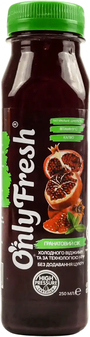 Фото 1 - Сік Only Fresh гранатовий 0.25 л
