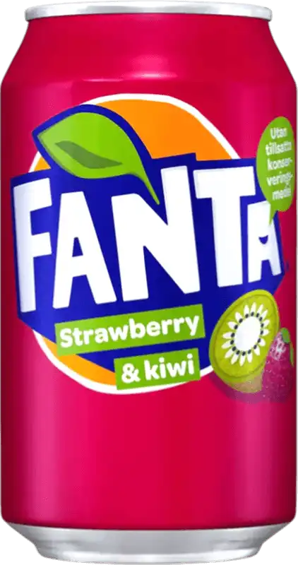 Фото 1 - Напій Fanta Ківі та Полуниця безалкогольний сильногазований 0.33 л