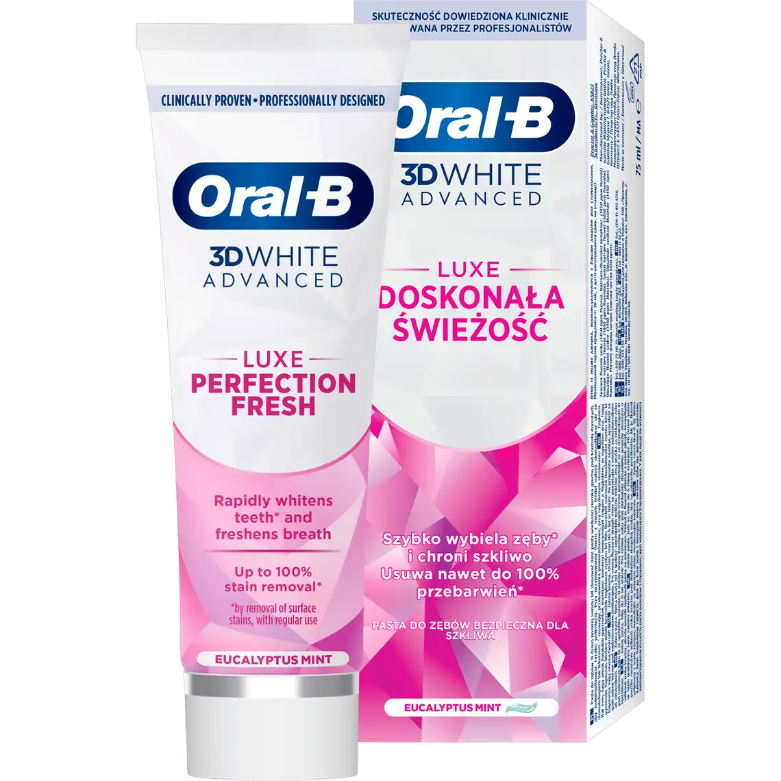 Фото 1 - Зубна паста Oral-B 3D White Advanced Luxe Perfection Свіжість 75 мл