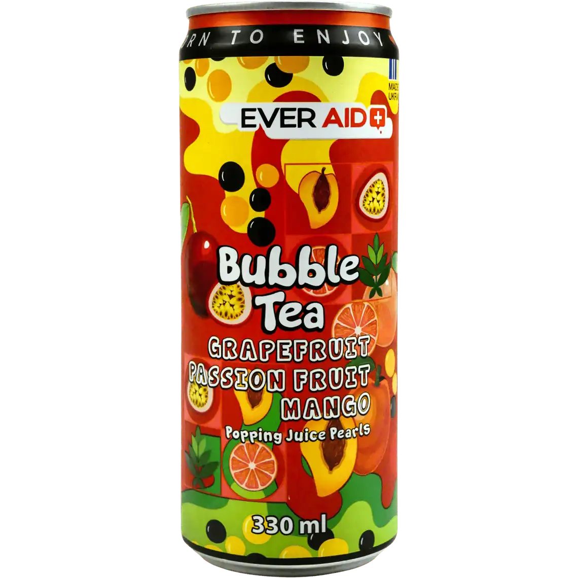 Фото 1 - Напій Ever Aid Bubble Tea Grapefruit Passon Fruit Mango 330 мл