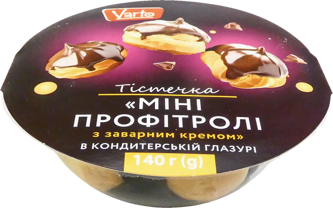 Фото 1 - Тістечка Varto Профітролі міні у глазурі 140 г