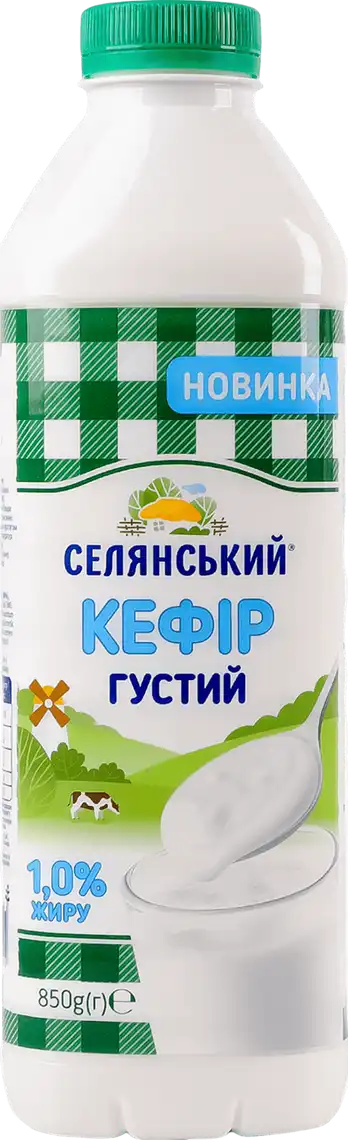 Фото 1 - Кефір Селянське густий 1.0% 850 г
