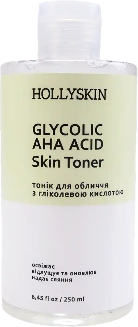 Фото 1 - Тонік Hollyskin Glycolic AHA Acid Skin Toner для обличчя 250 мл