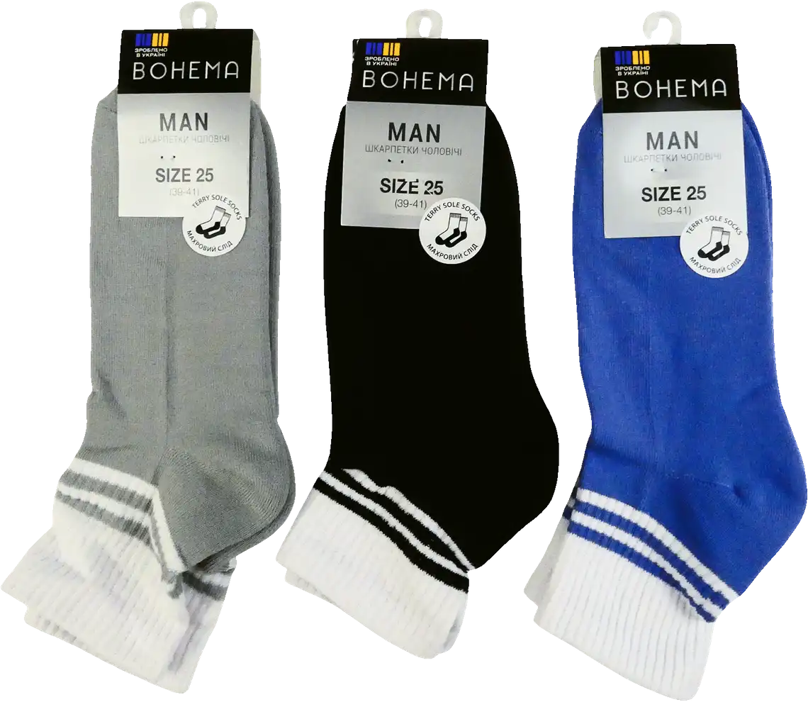 Фото 2 - Шкарпетки BOHEMA Snug чоловічі середні махровий слід з резинкою р.25