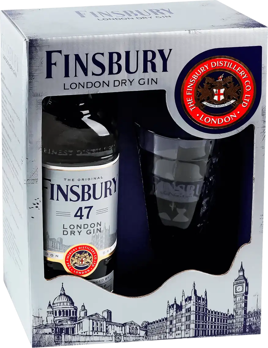 Фото 2 - Джин Finsbury Platinum 47% 0.7 л набір з склянкою 380 мл