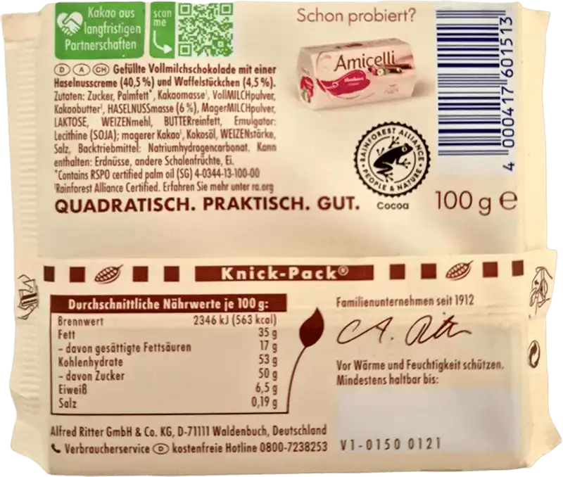 Фото 2 - Шоколад Ritter Sport Amicelli молочний 100 г
