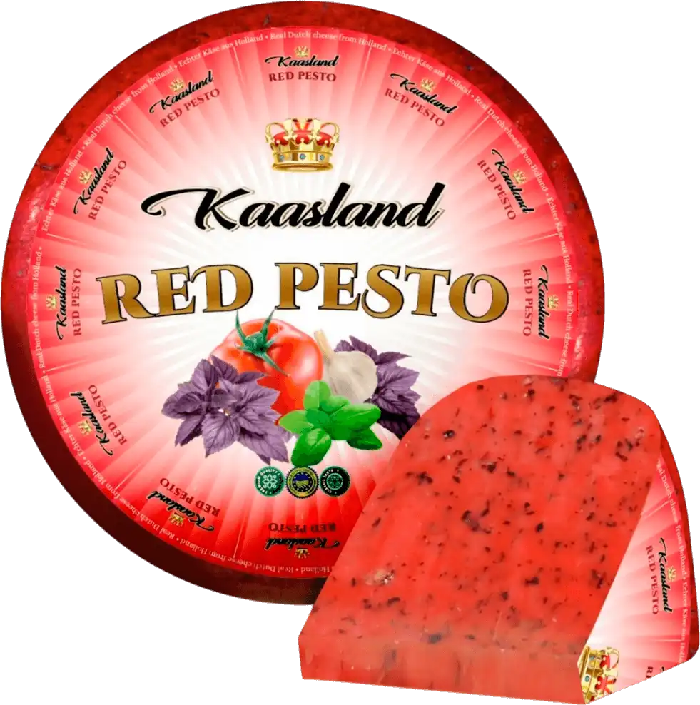 Фото 1 - Сир Kaasland Red Pesto Гауда Голландський 50% ваговий