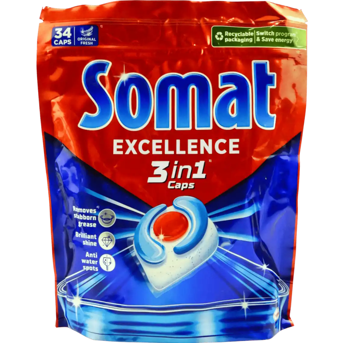 Фото 1 - Таблетки для миття посуду Somat Excellence для посудомийних машин 34 шт