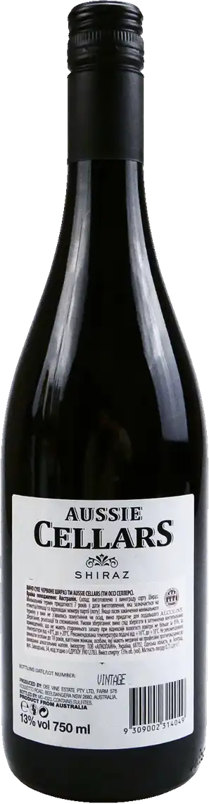 Фото 2 - Вино Aussie Cellars Shiraz червоне сухе 13% 0.75 л