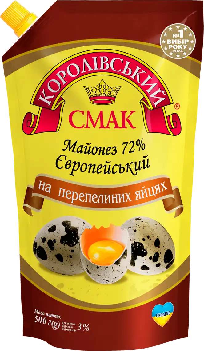 Фото 1 - Майонез Королівський смак Європейський 72% на перепелиних яйцях 500 г