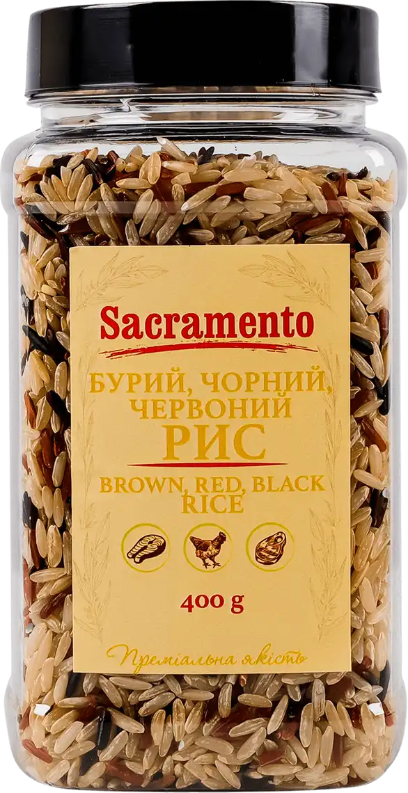 Фото 1 - Рисове Асорті Sacramento Нешліфований, Червоний та Чорний 400 г