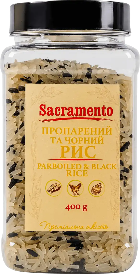 Фото 1 - Рисове Асорті Sacramento Пропарений та Чорний 400 г