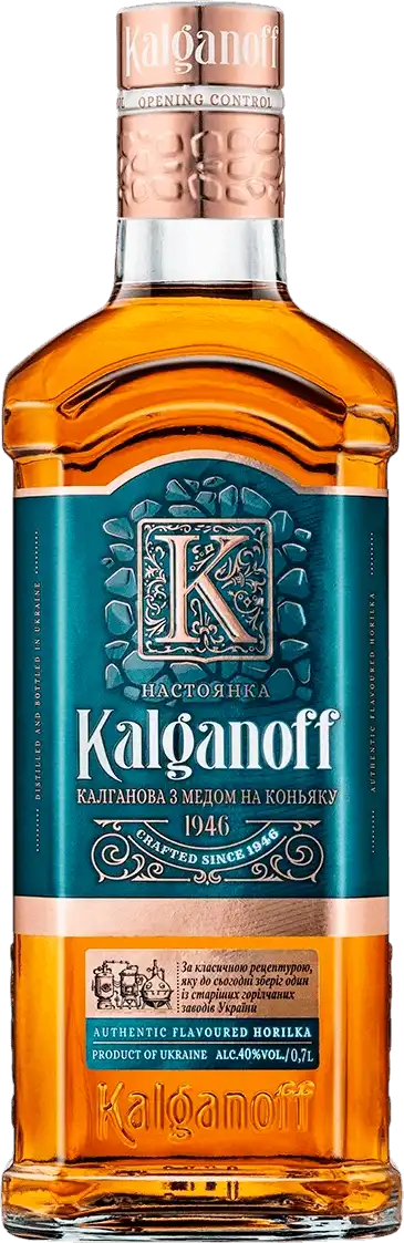 Фото 1 - Настоянка Kalganoff з медом на коньяку 40% 0.7 л