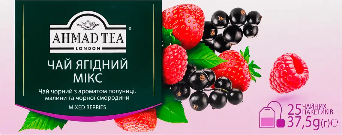 Фото 1 - Чай Ahmad Tea Ягідний Мікс чорний 25х1.5 г