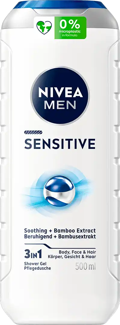 Фото 1 - Гель для душу Nivea Sensitive 3в1 чоловічий 500 мл