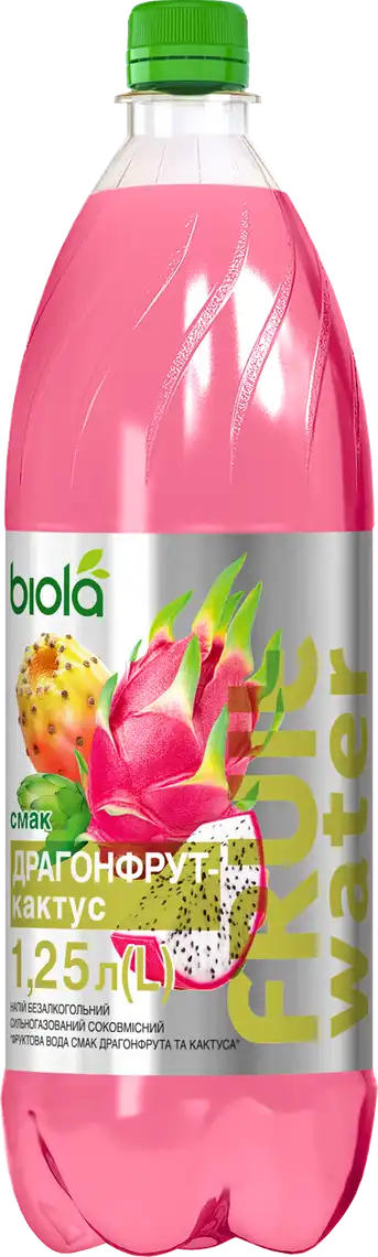 Фото 1 - Напій Biola Fruit Water Драгонфрут та кактус 1.25 л